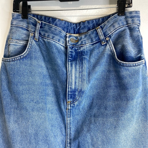 Pilcro x Anthropologie Blue Denim Madi Front-Slit Boho Western - Picture 4 of 7